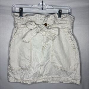 Free People Women's Paperbag Denim Mini Skirt 26" Waist